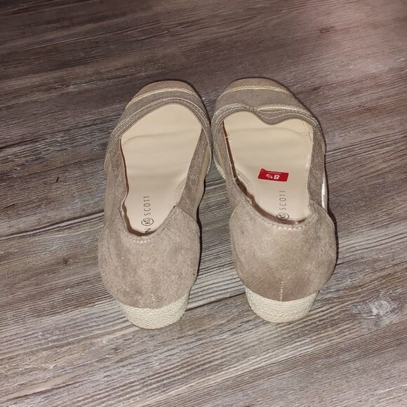 Karen Scott Caroline mesh side tan summer night out wedge Sz 8.5 - Picture 4 of 8